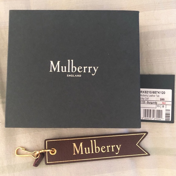 Mulberry Accessories - Mulberry pebble grain leather logo keychain / clip